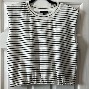 Black and White Striped Women's Top
